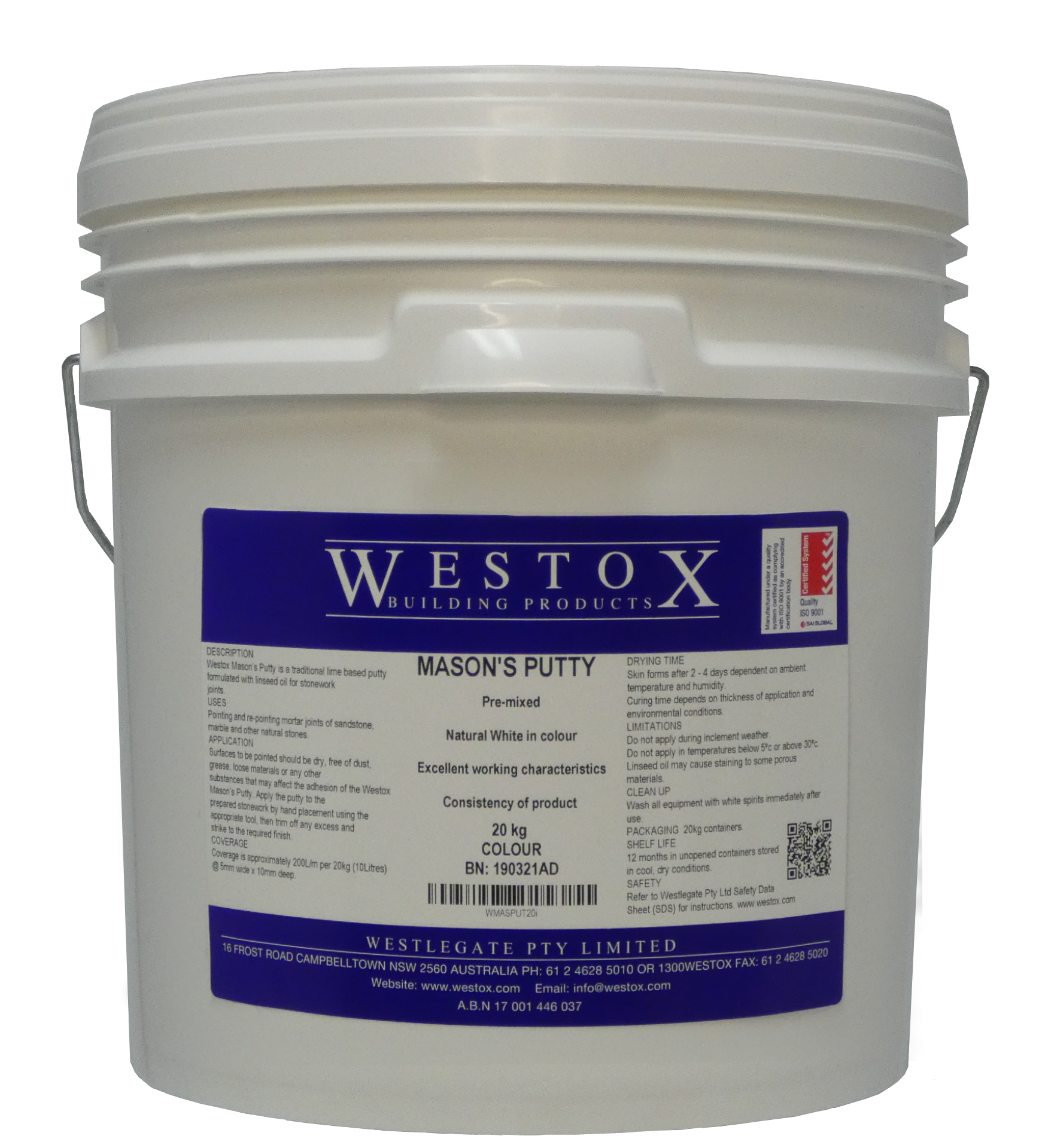 masons putty 20kg tub