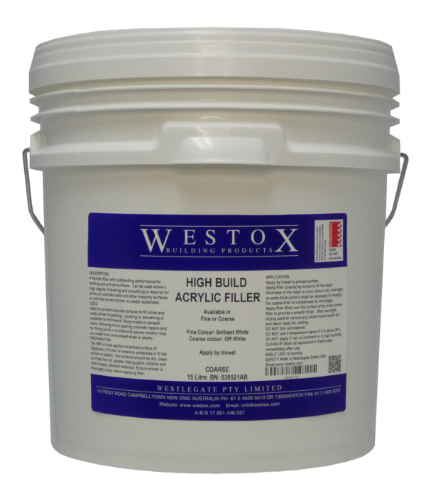 high build acrylic filler 15litre